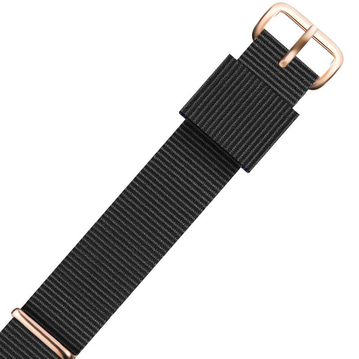 Nylon DW Watch Strap One Piece With Woven Loop And Striped Canvas Watch Band