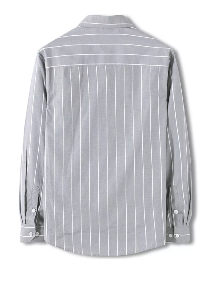 Men's Plus Size Classic Striped Long Sleeve Shirt