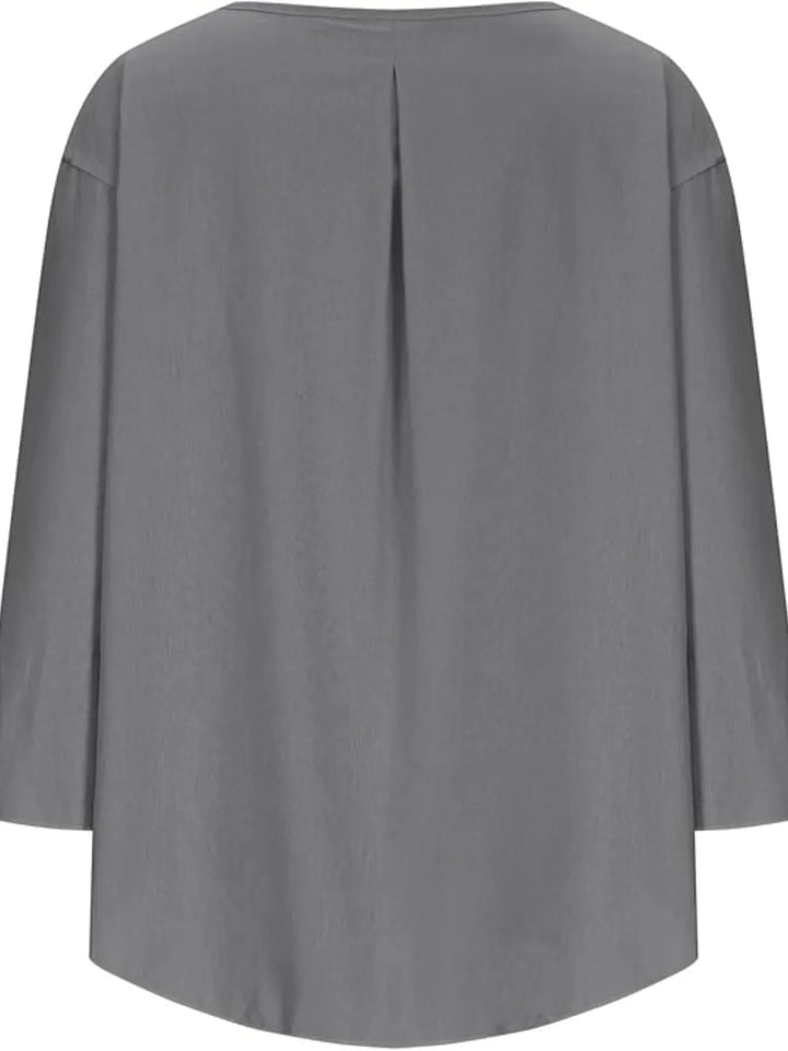 Full Size Round Neck Relaxed Fit Blouse Plus Size