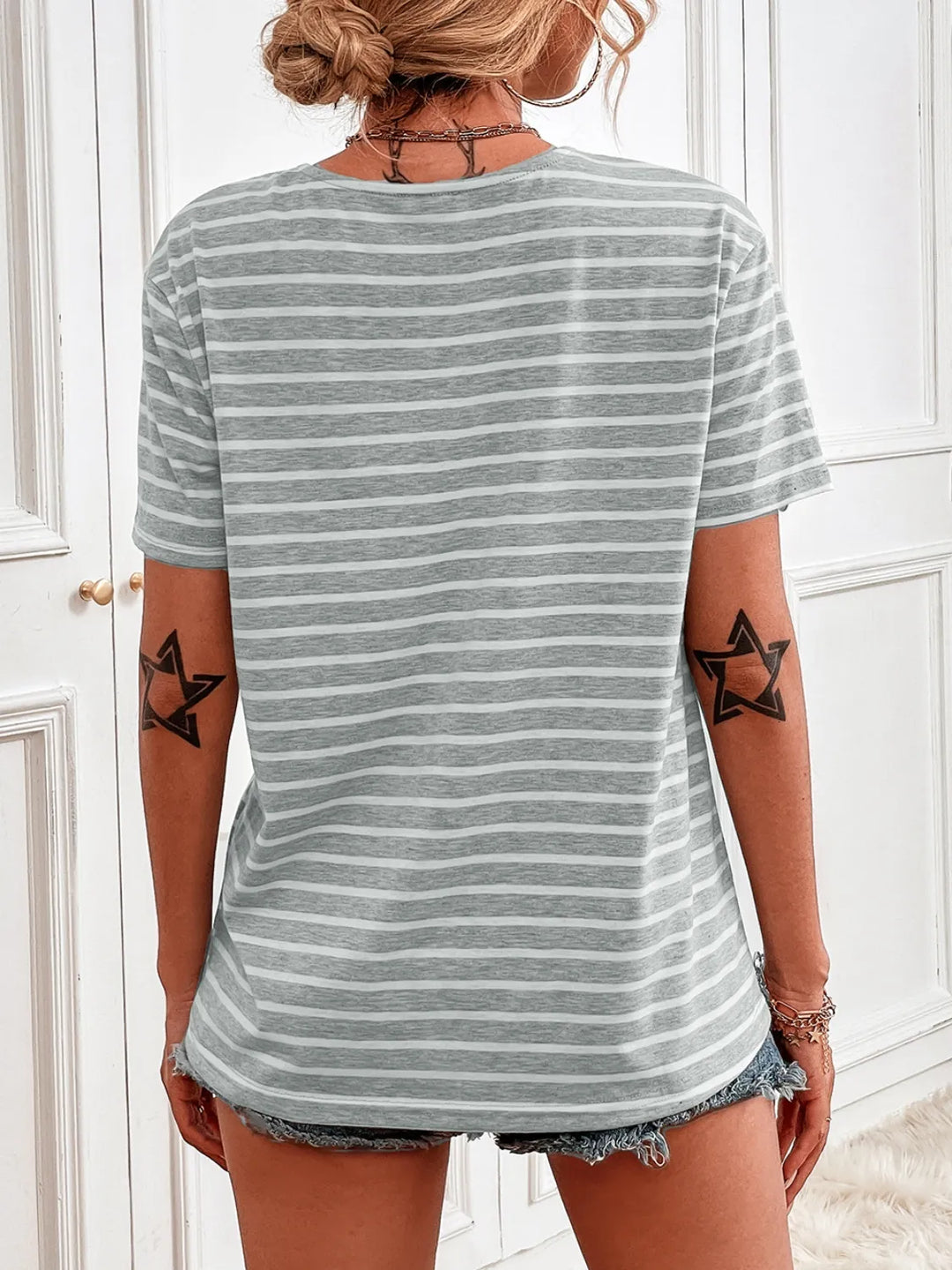 Striped Short Sleeve Top