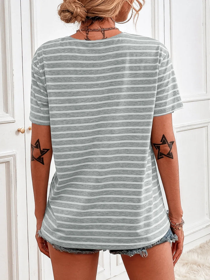 Striped Short Sleeve Top