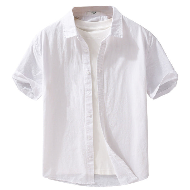 Summer Mens Clothing Simple Versatile Short-sleeve Shirt