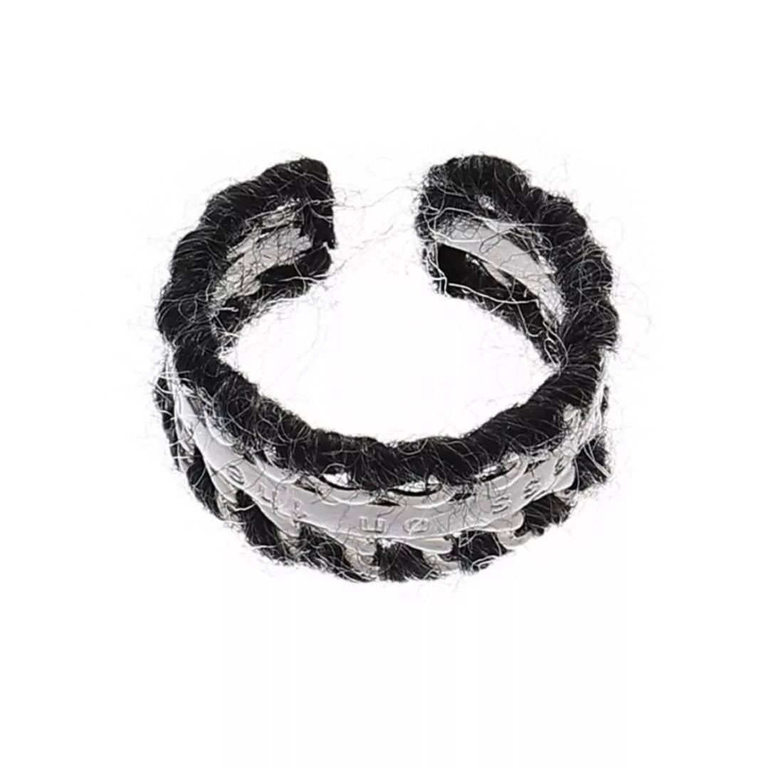 Brass Yarn-Wrapped Open Ring