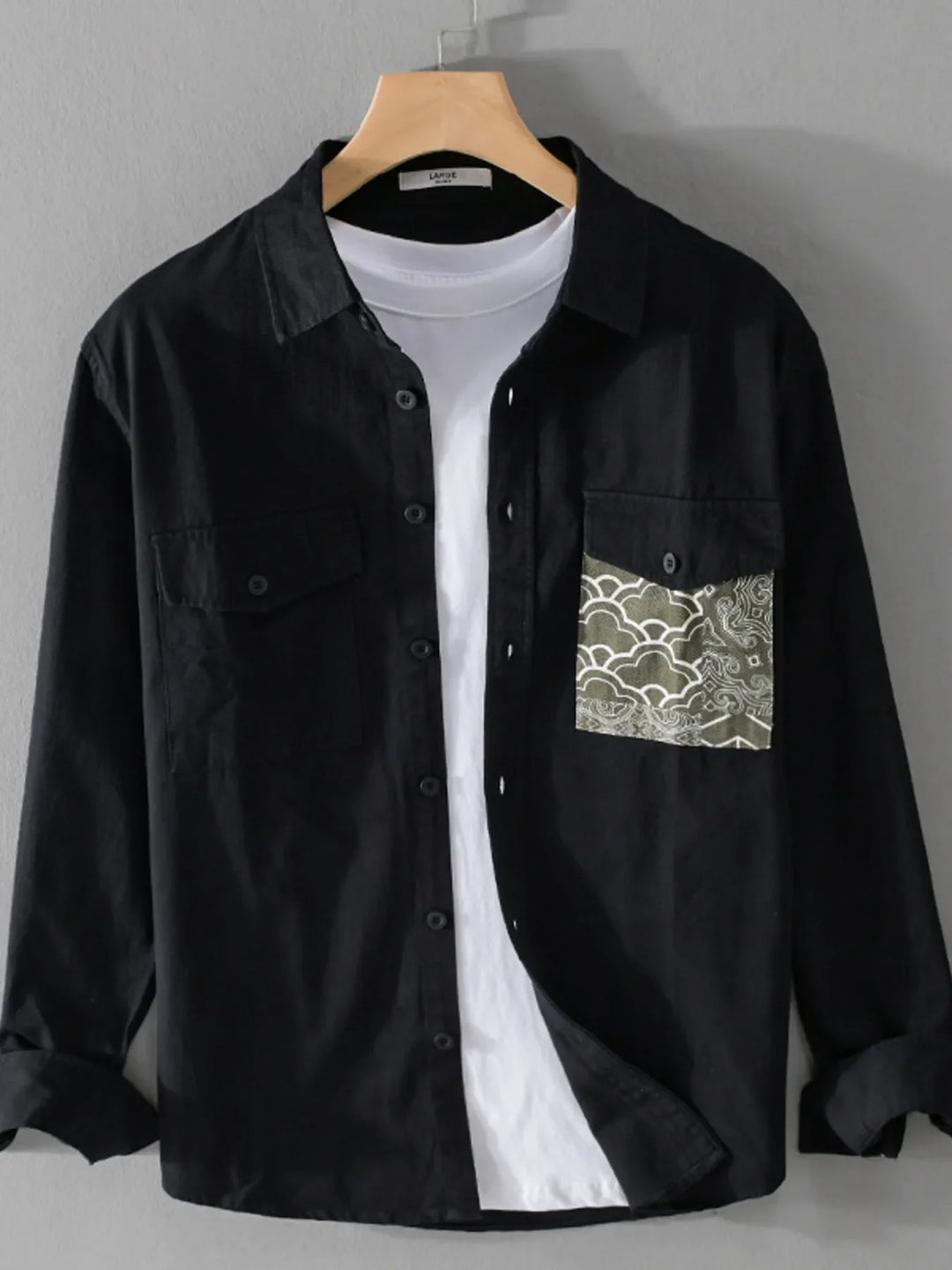 Men's Plus Size Button Up Long Sleeve Shirt