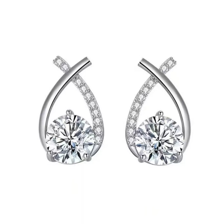 1 Carat 925 Sterling Silver Moissanite Earrings