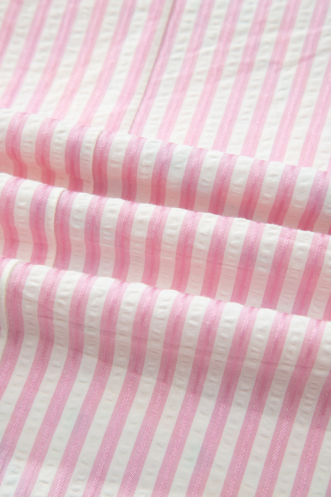 Rose Plus Size Geometric Print Contrast Trim Striped V Neck Blouse