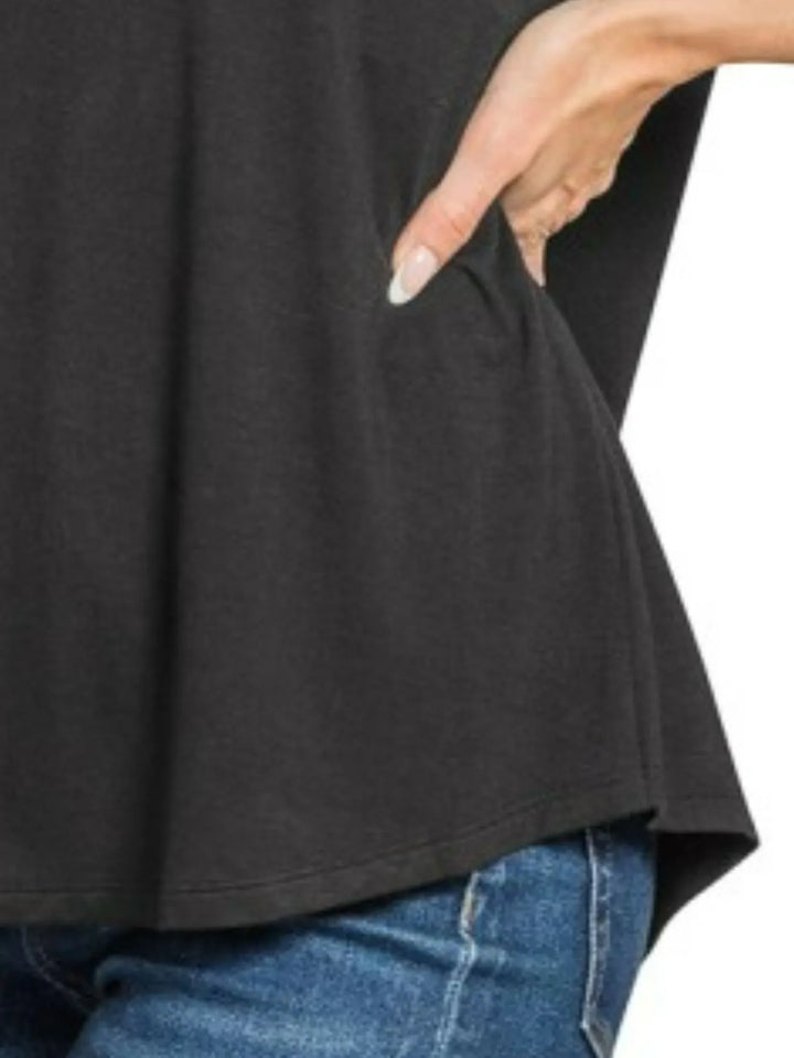 Zenana Flowy Round Hem Rayon Short Sleeve T-Shirt
