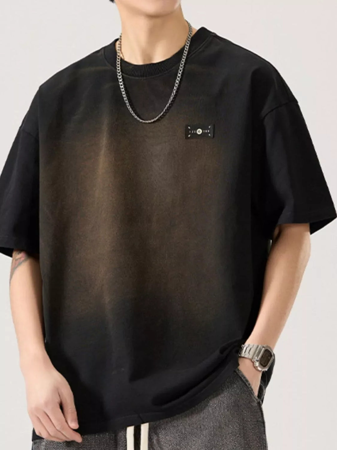 Men's Full Size Round Neck Half Sleeve T-Shirt Plus Size