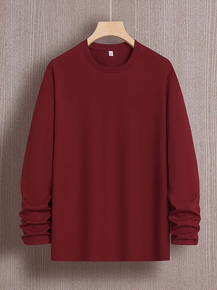 Men's Plus Size Round Neck Long Sleeve T-Shirt