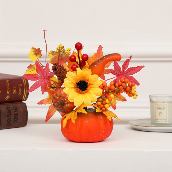 Halloween Autumn Decoration Sunflower Simulation Pumpkin Desktop Decoration