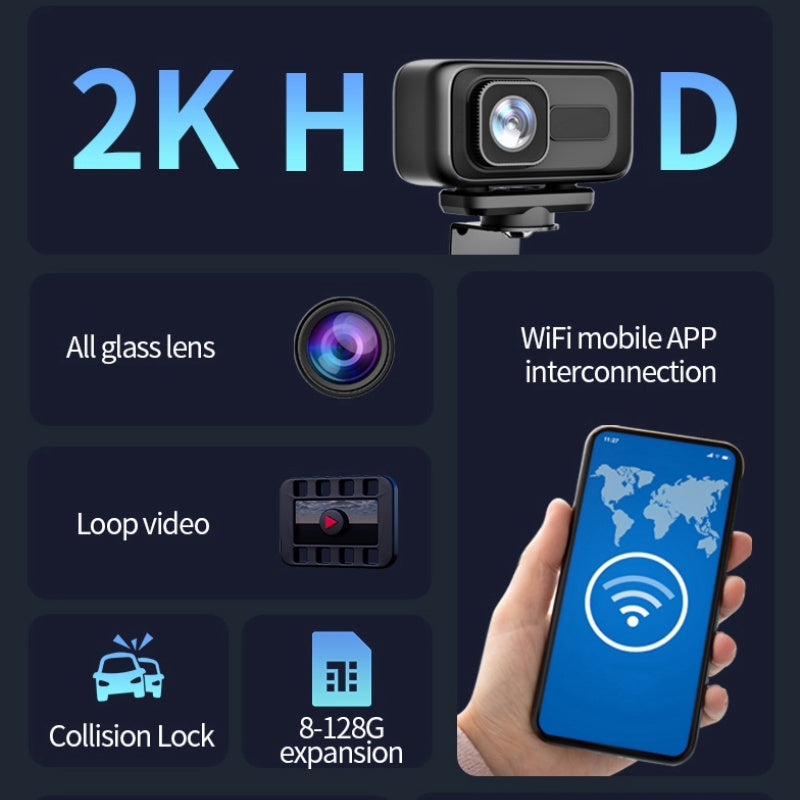 2K Motorcycle Dash Cam Outdoor Riding Waterproof Sports Camera For Electric Bicycles
