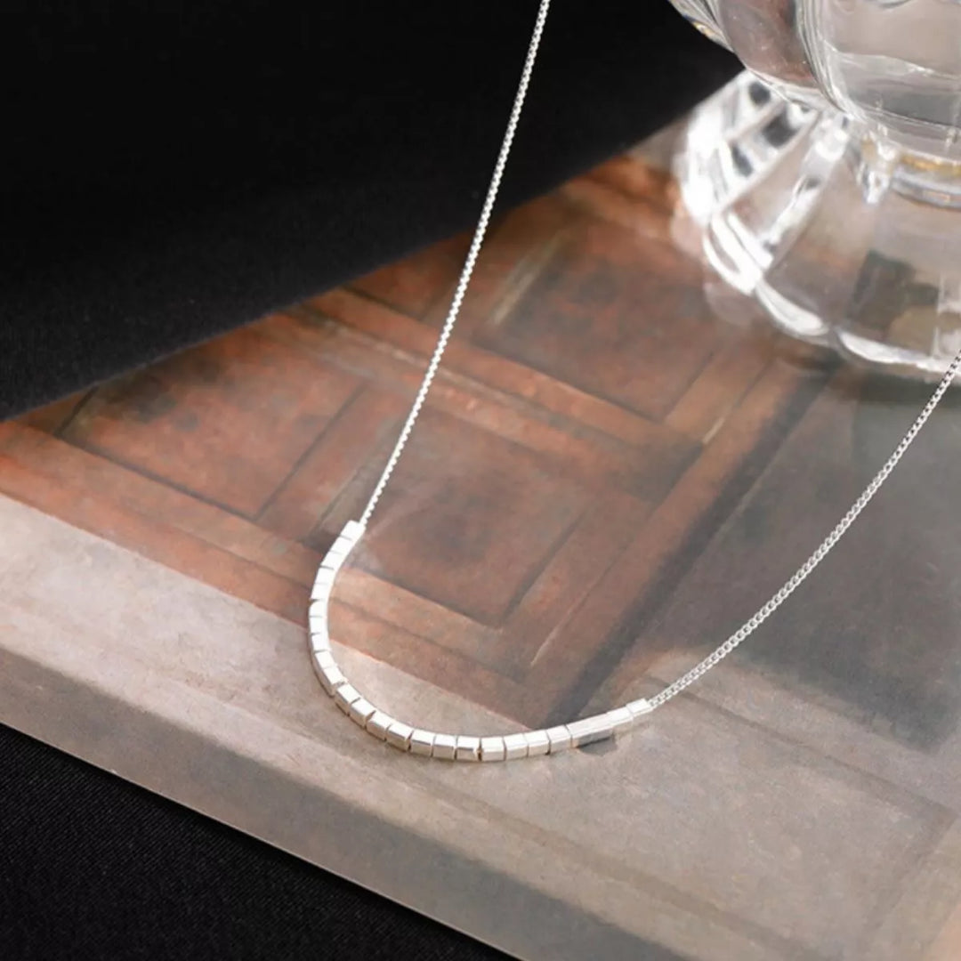 925 Sterling Silver Cube Necklace