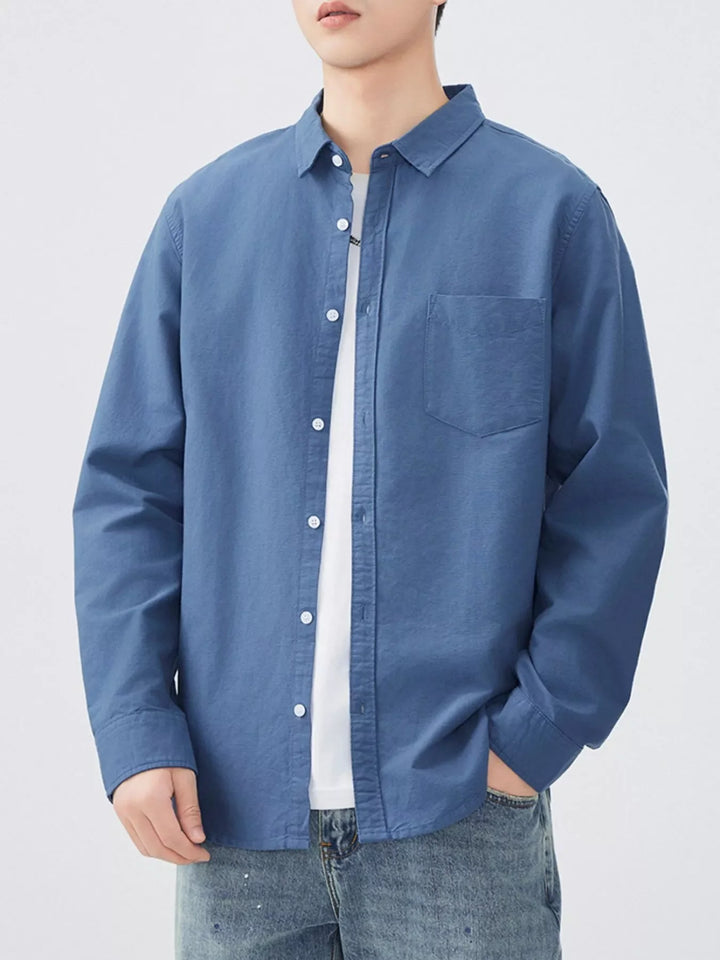 Men's Plus Size Button Up Long Sleeve Shirt