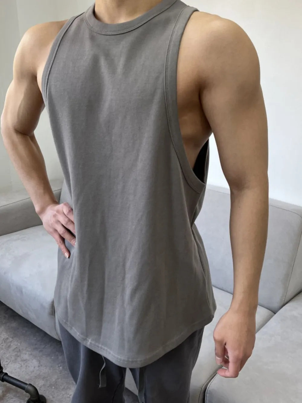 Men's Plus Size Round Neck Tank