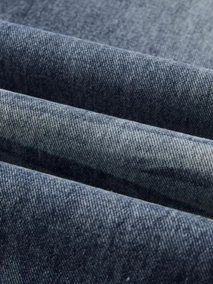 Men's Wash Wide Leg High-Rise Jeans