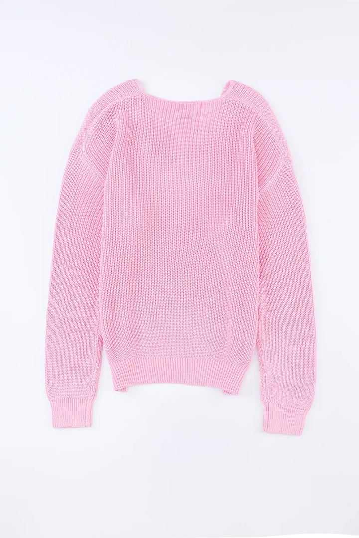 V-Neck Drop Shoulder Sweater