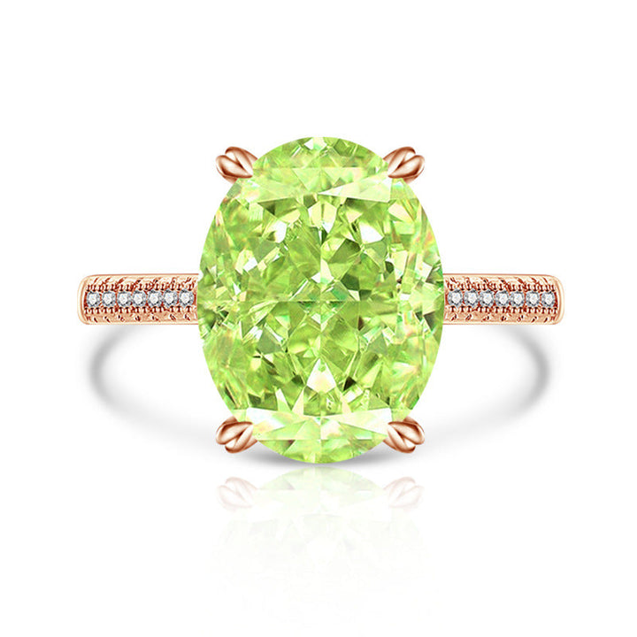 Female Versatile Casual Papalacha High Carbon Diamond Ice Flower Ring