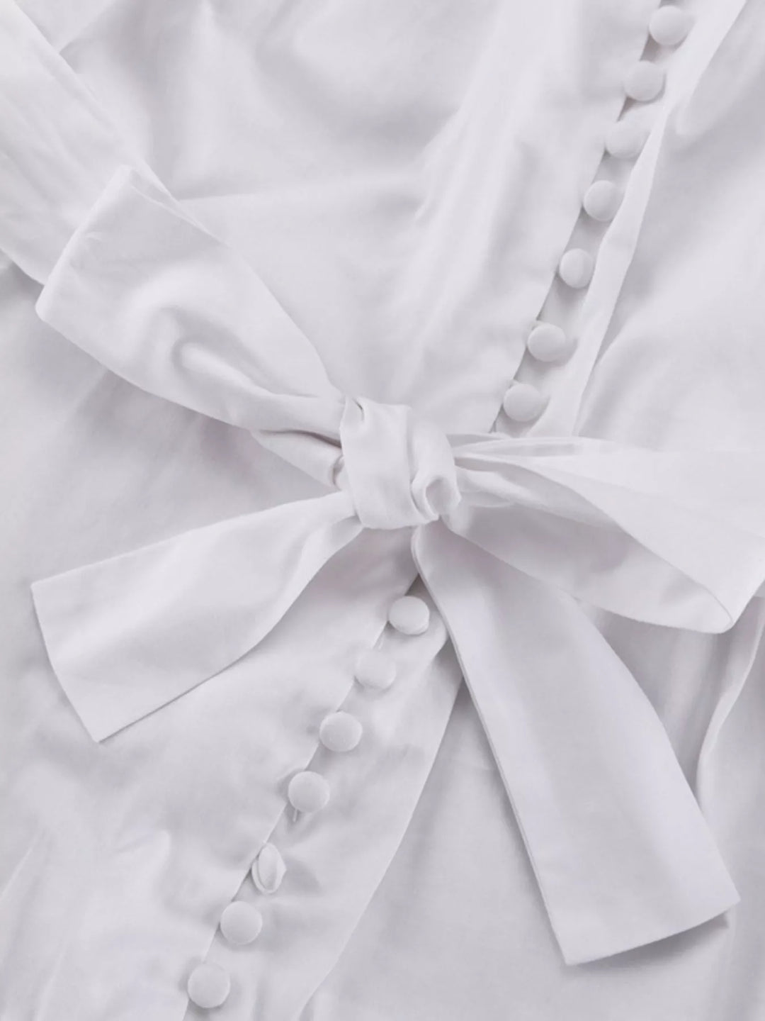 Button-Up Balloon Sleeve Mini Dress