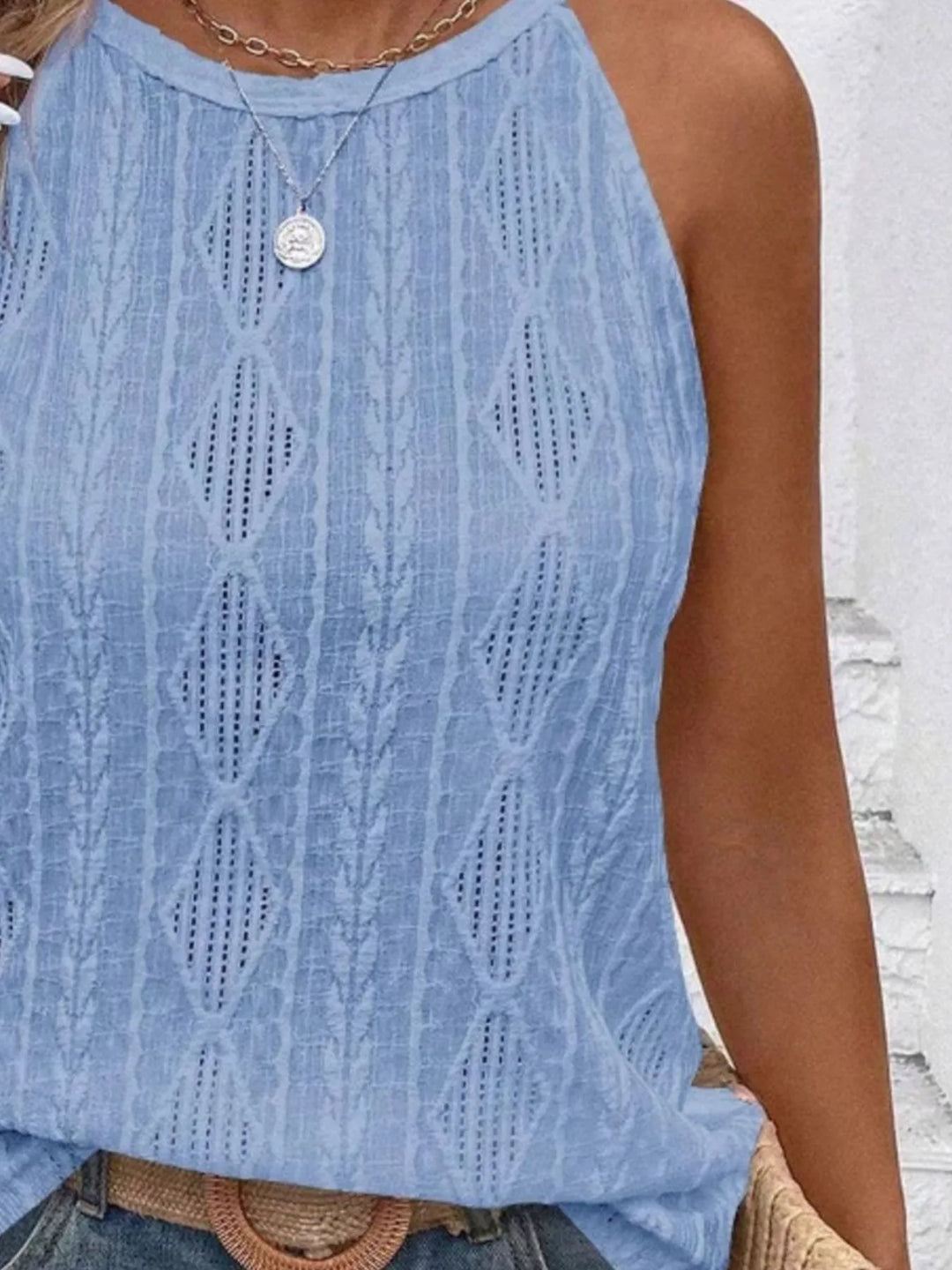 Textured Round Neck Tank