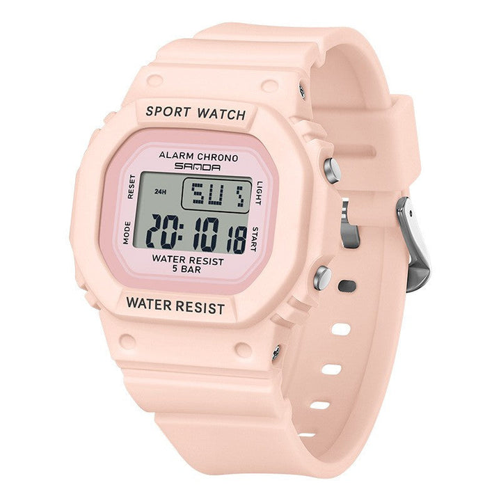 Square Electronic Watch Colorful Creativity For Male And Female Students