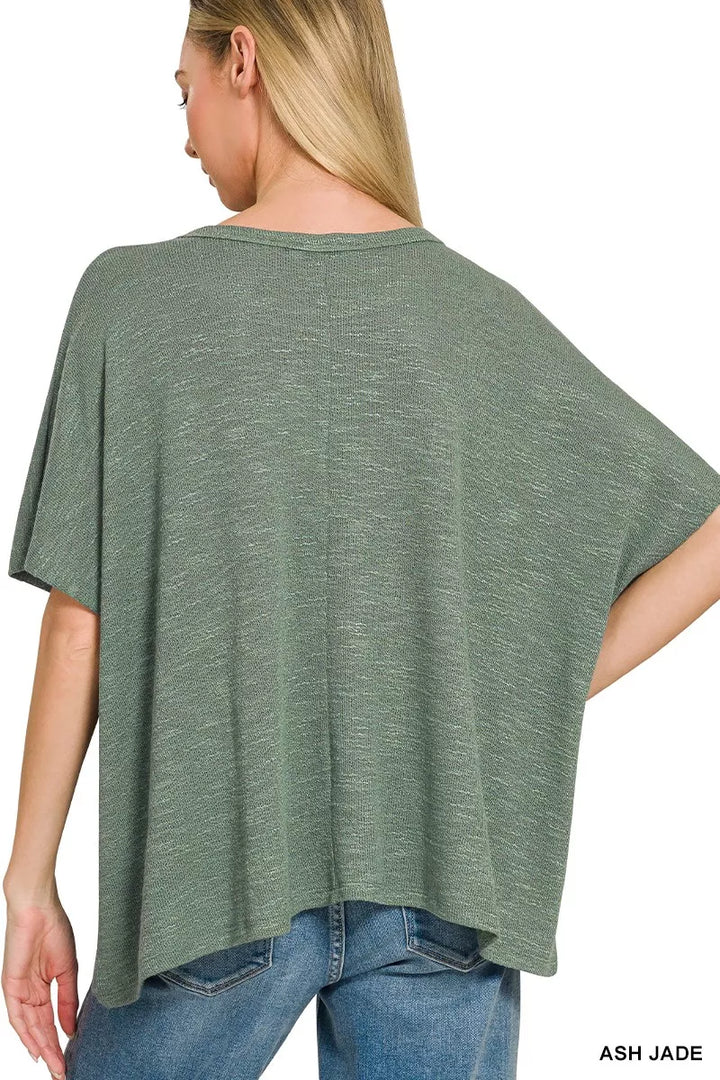 Zenana Oversized Slub Hacci Top