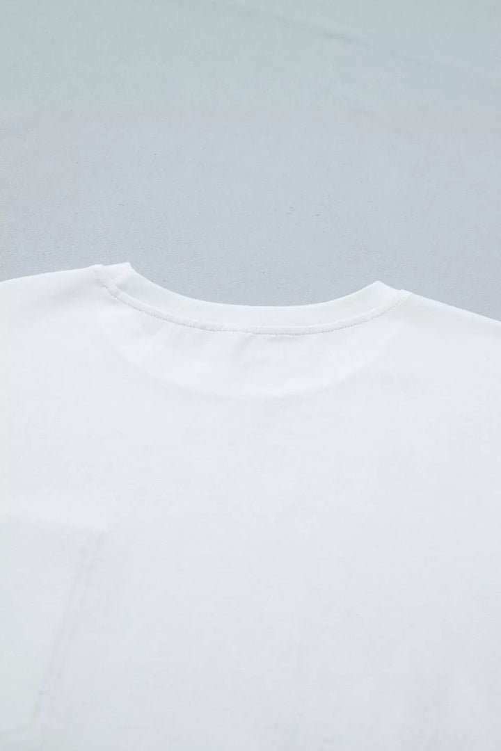 Color Block Chest Pocket Patched Casual Short Sleeve Top