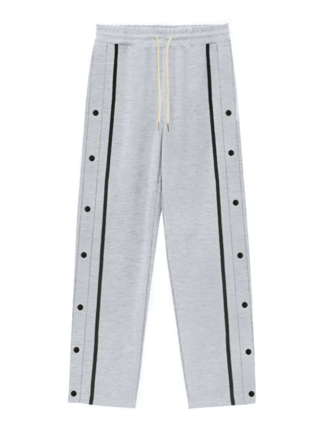 Men's Full Size Snap-Button Pants with Side Stripe Detail Plus Size