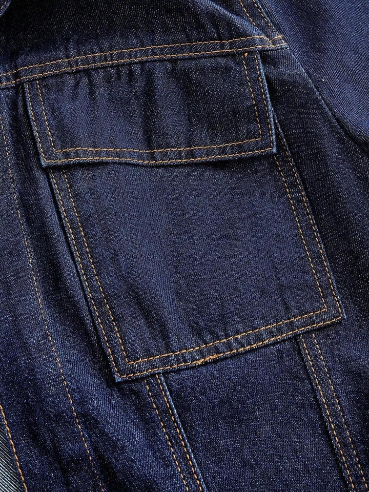 Tie Waist Long Sleeve Denim Jacket