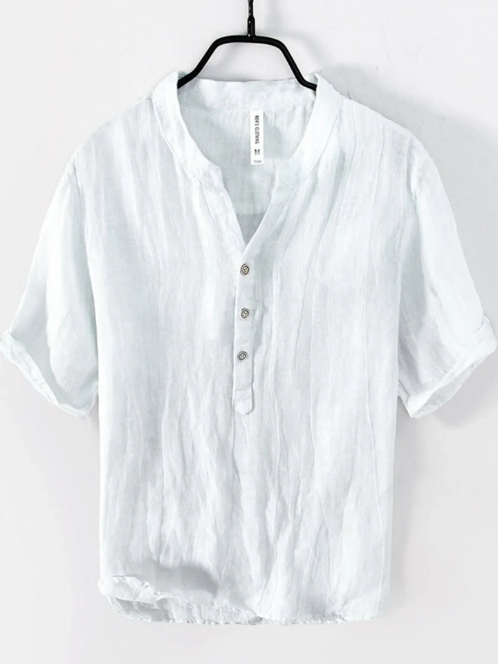 Men's Plus Size Button Detail Short Sleeve Top