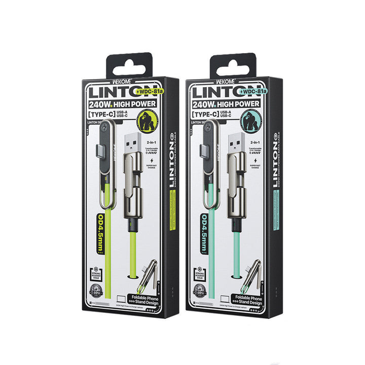 WELCOME 240W Phone Data Cable Type-C Charging Cable