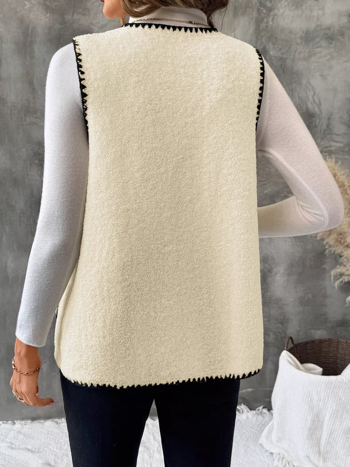 V-Neck Button Up Vest Coat