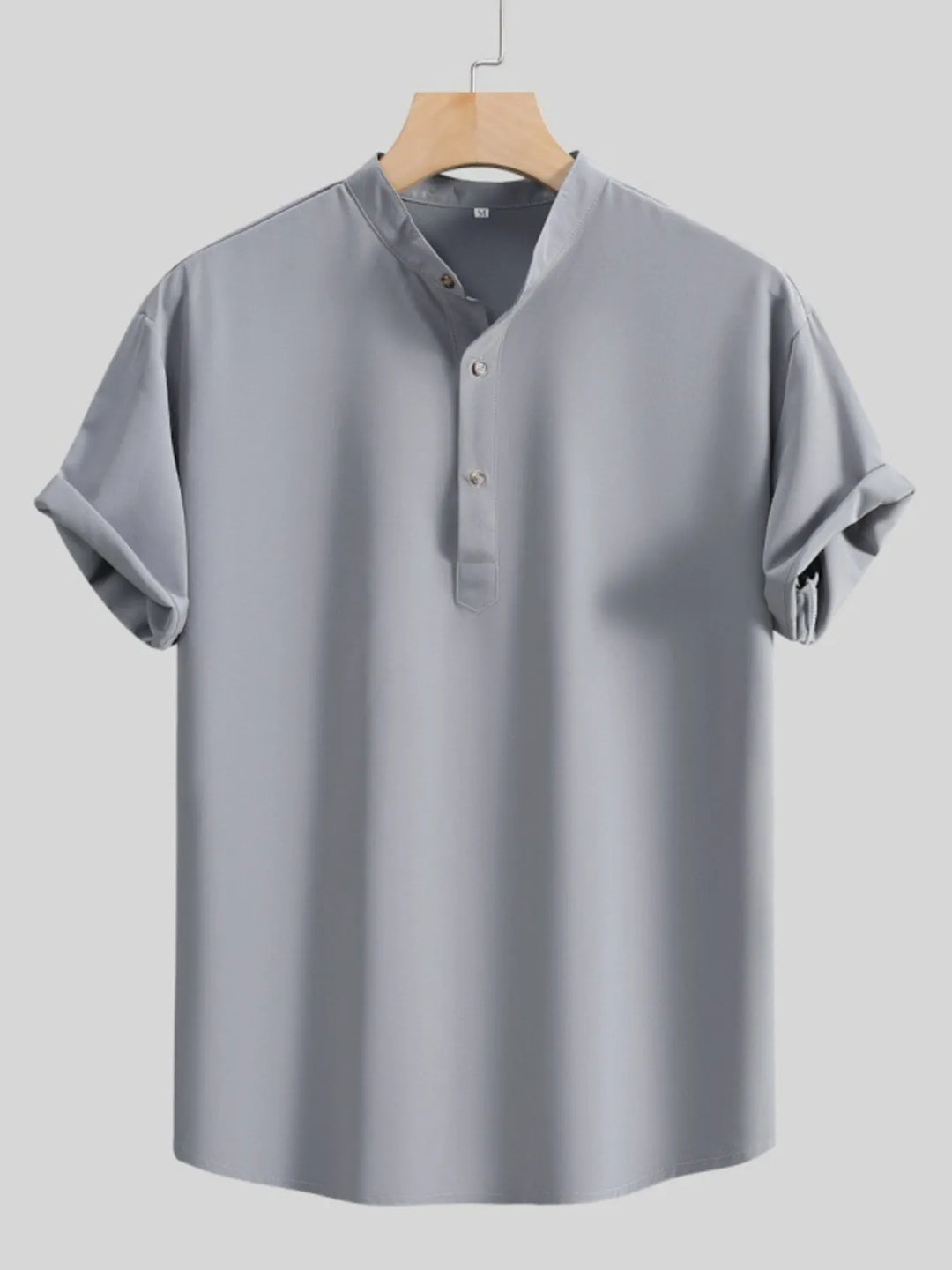 Men's Button Detail Short Sleeve Blouse