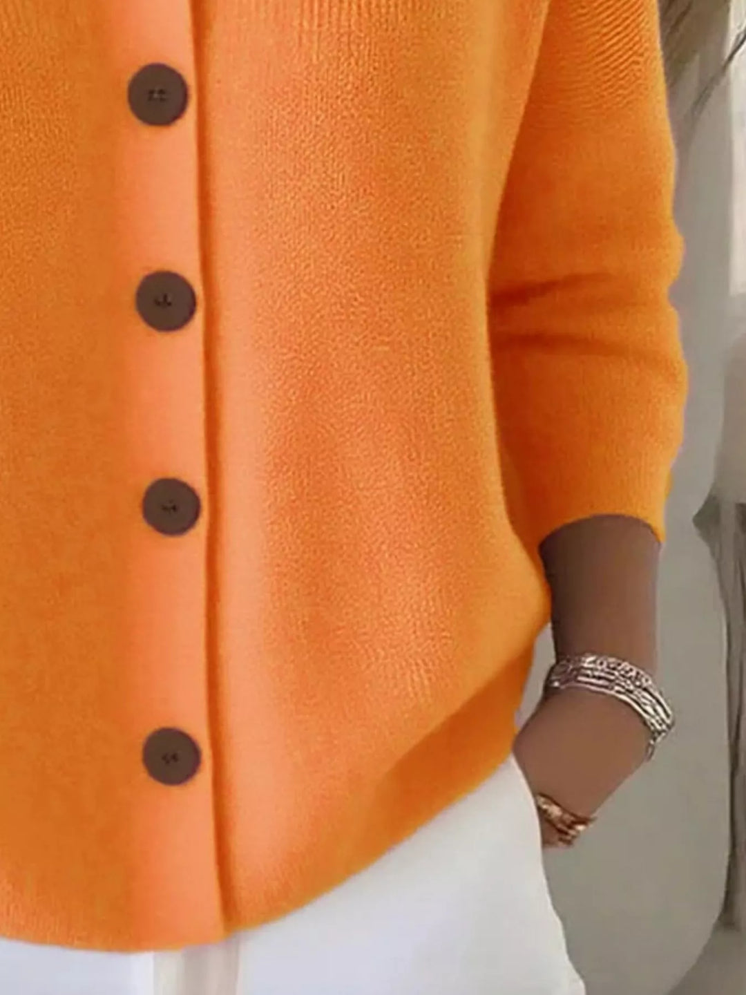 Full Size Button-Down Knit Cardigan Plus Size