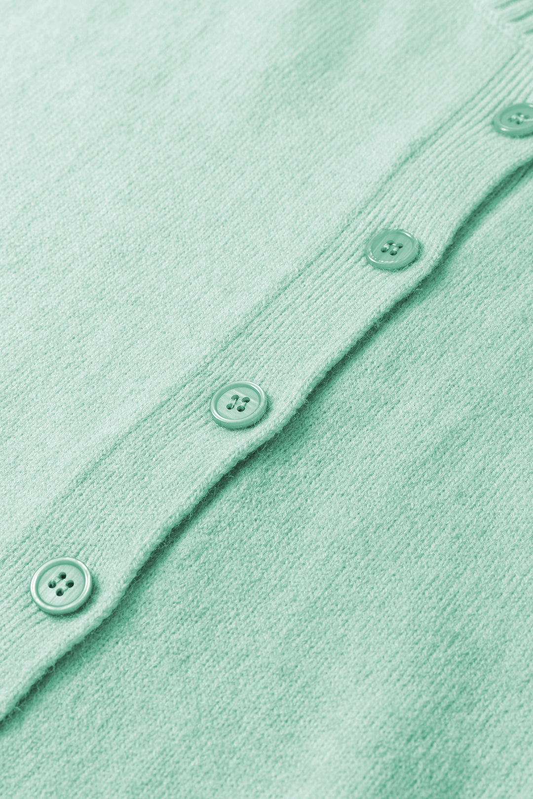 Moonlight Jade 3/4 Sleeve Boxy Knit Button Down Sweater Cardigan