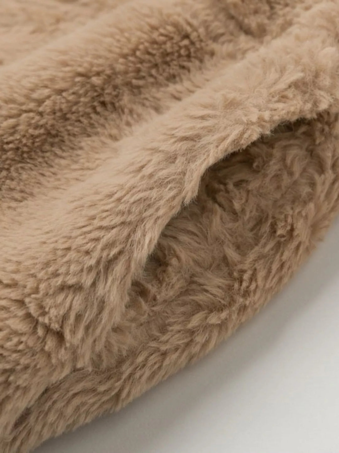 Full Size Faux Fur Cropped Zip-Up Jacket Plus Size
