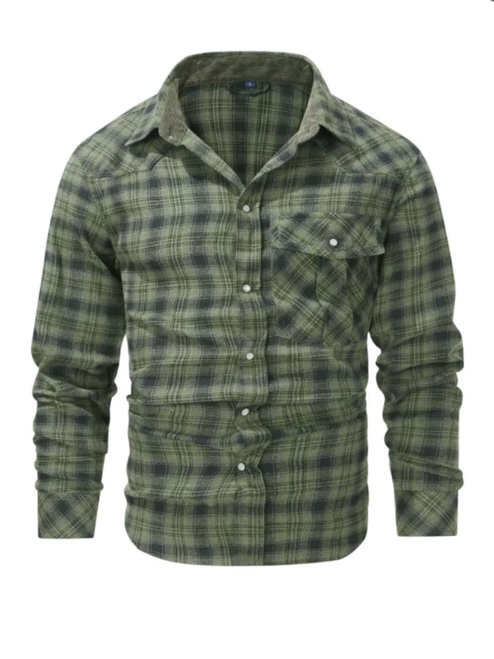 Men's Vintage Plaid Button Up Shirt