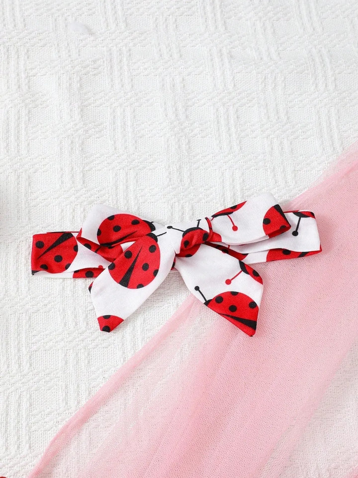 Children's Headband, Round Neck Ruffle Sleeve Top and Pants Set