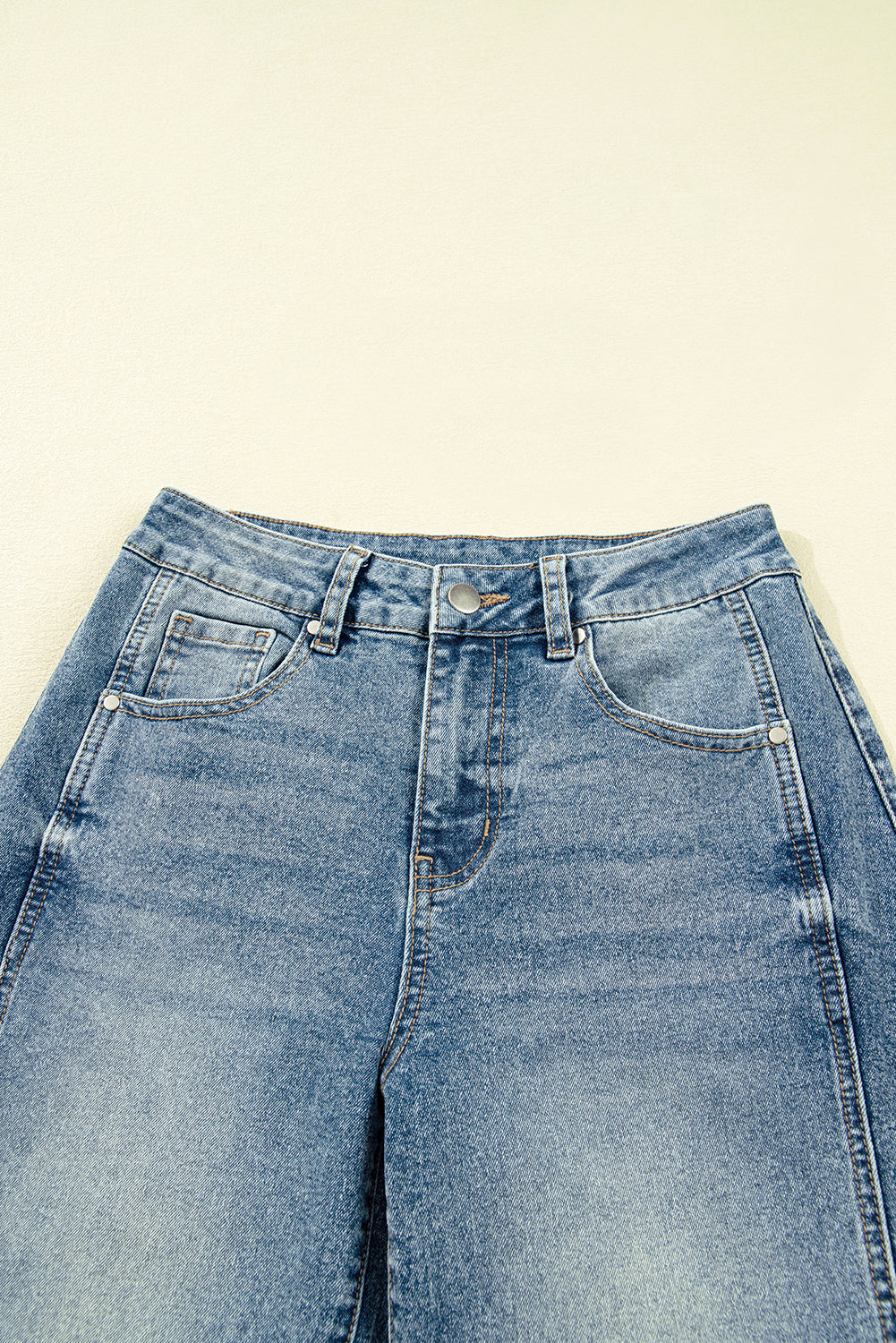 Dusk Blue Vintage Washed Seam Detail Shift Jeans