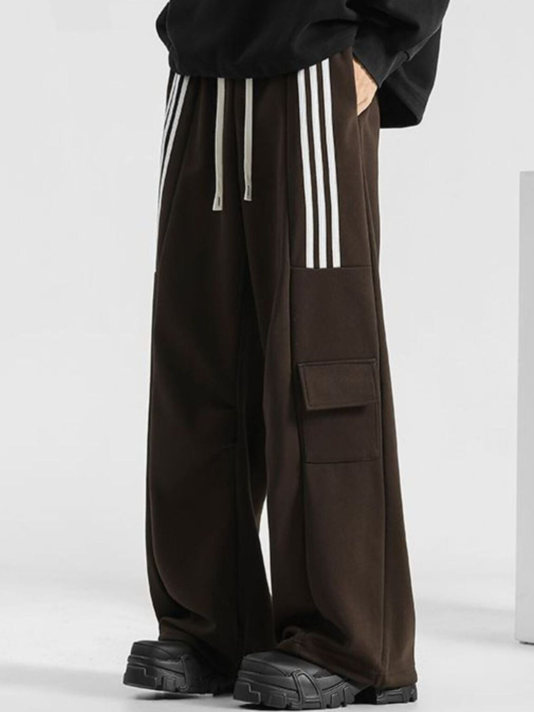 Men's Plus Size Striped Loose-Fit Casual Pants