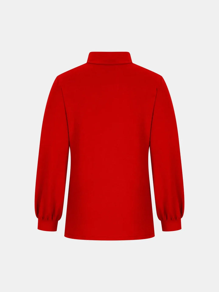 Full Size Mock Neck Long Sleeve T-Shirt