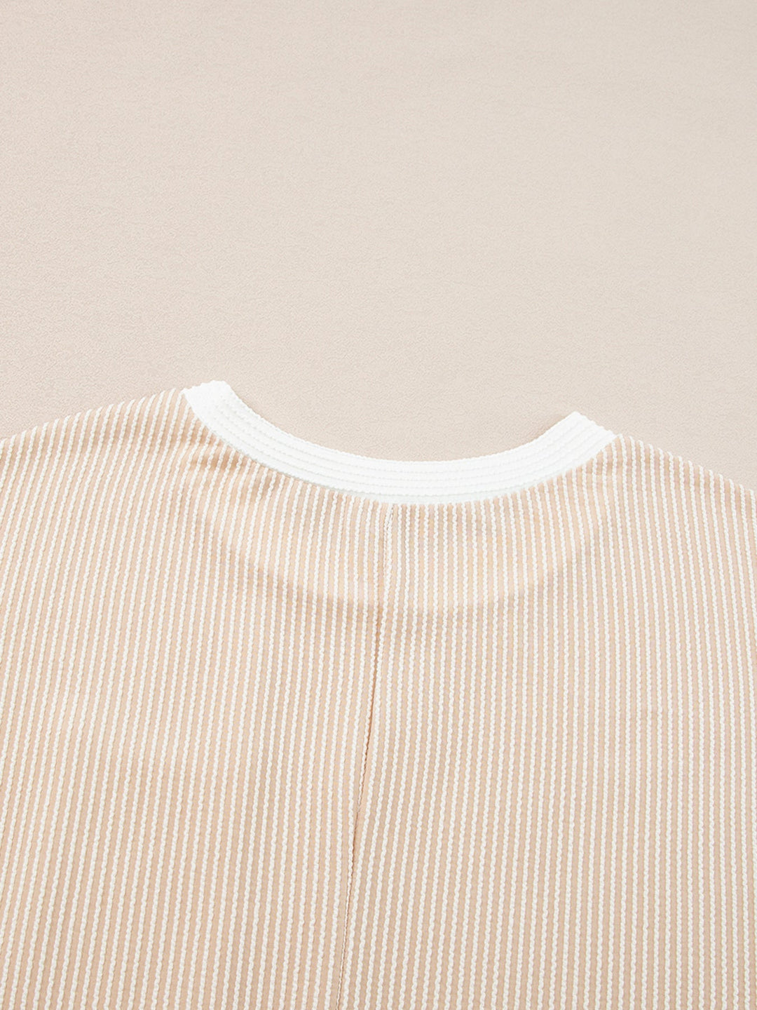 Twisted Ribbed Color Block Trim T Shirt Shift Dress