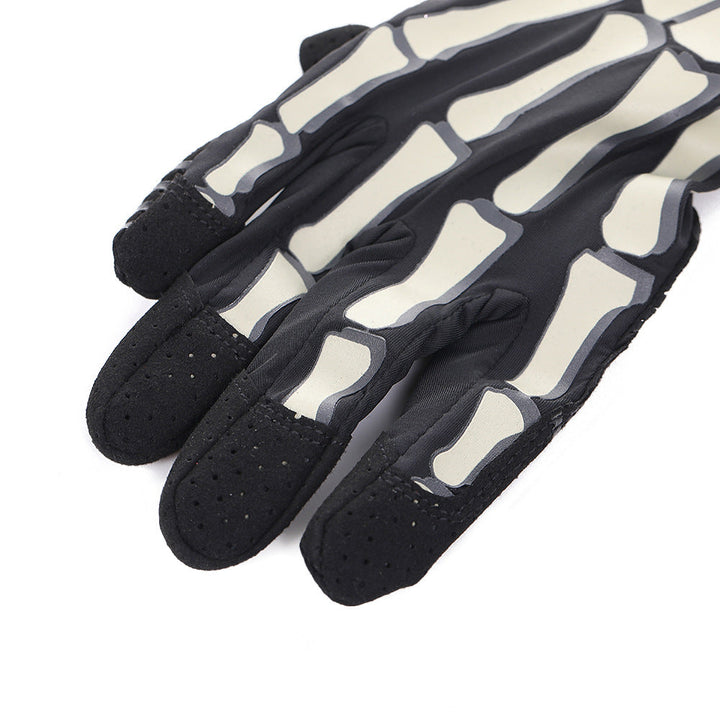 Skull Luminous Outdoor Non-slip Wear-resistant Full Finger Touch Screen Riding Gloves