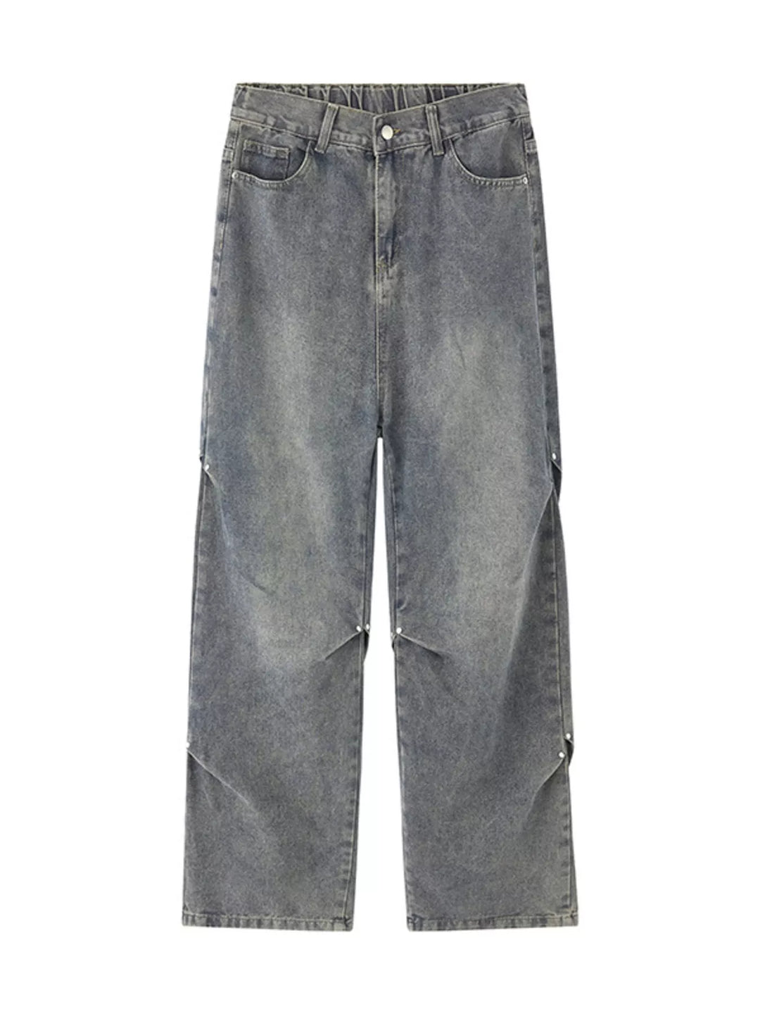 Men's Full Size Vintage Wash Wide Leg Jeans Plus Size