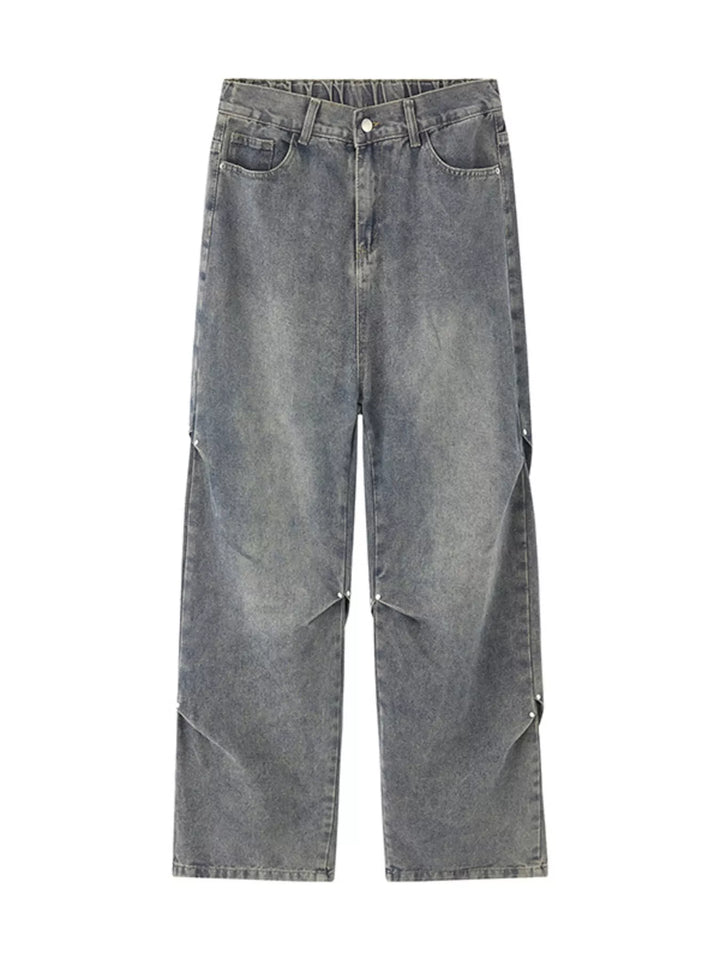Men's Full Size Vintage Wash Wide Leg Jeans Plus Size