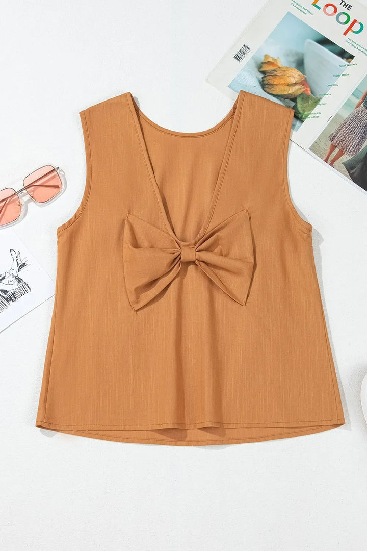 Bow Back Round Neck Tank