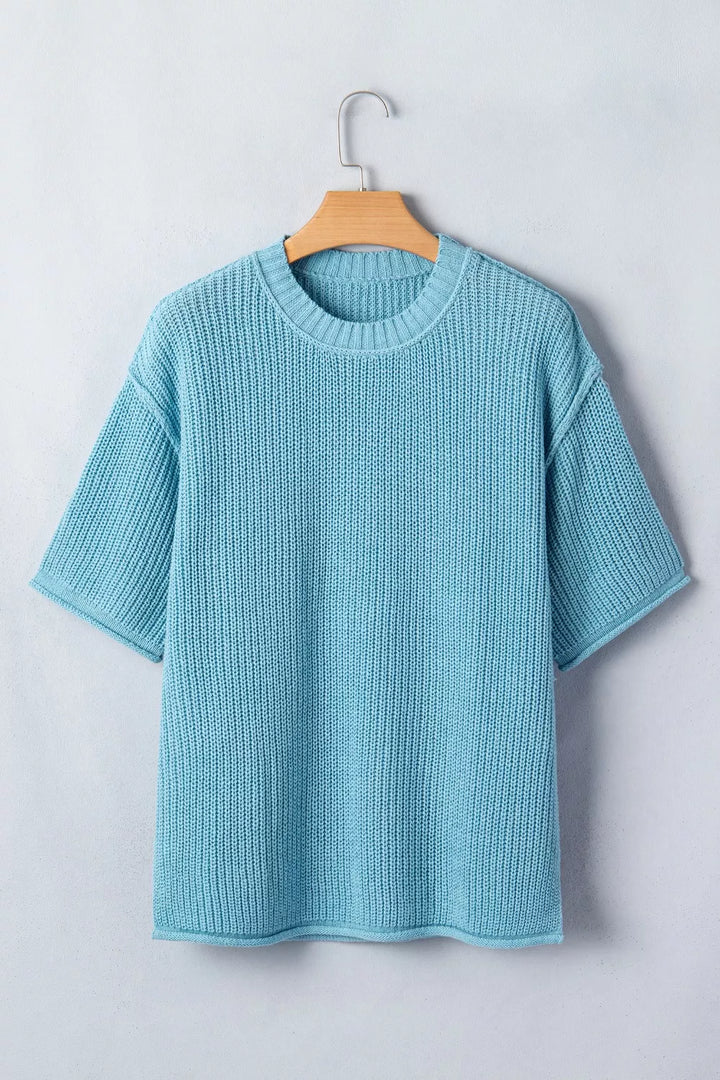 Casual Knit Half Sleeve Sweater