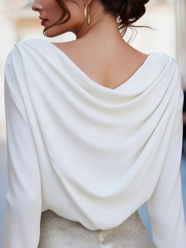 Cowl Neck Long Sleeve Blouse