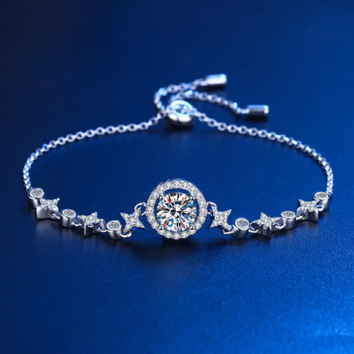 1 Carat Moissanite 925 Sterling Silver Bracelet