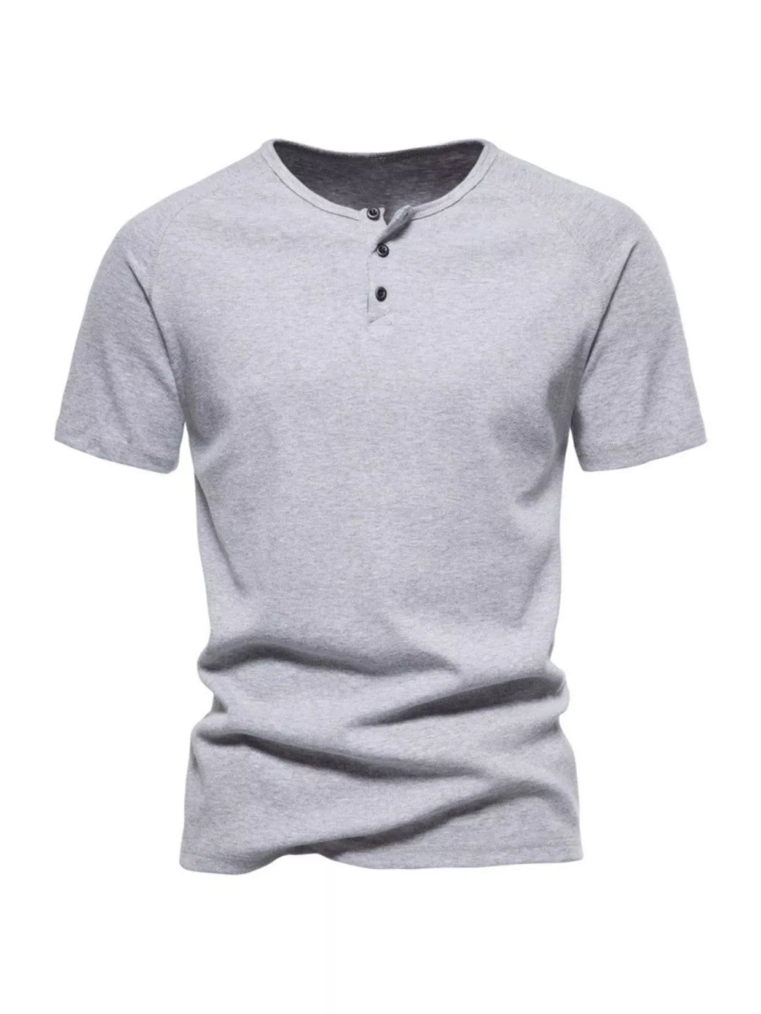 Men's Plus Size Button Detail Casual Henley T-Shirt