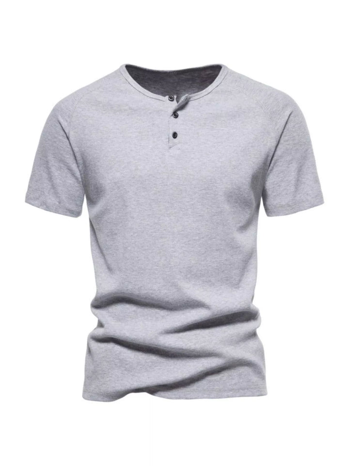 Men's Plus Size Button Detail Casual Henley T-Shirt